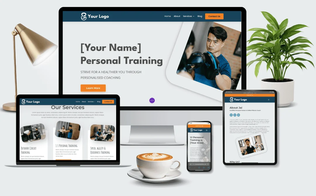 Thrive template illustrated on various devices